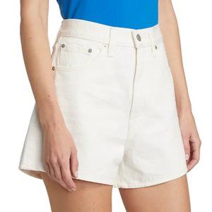 Levi's high waisted loose white/cream denim shorts size 26 BNWT